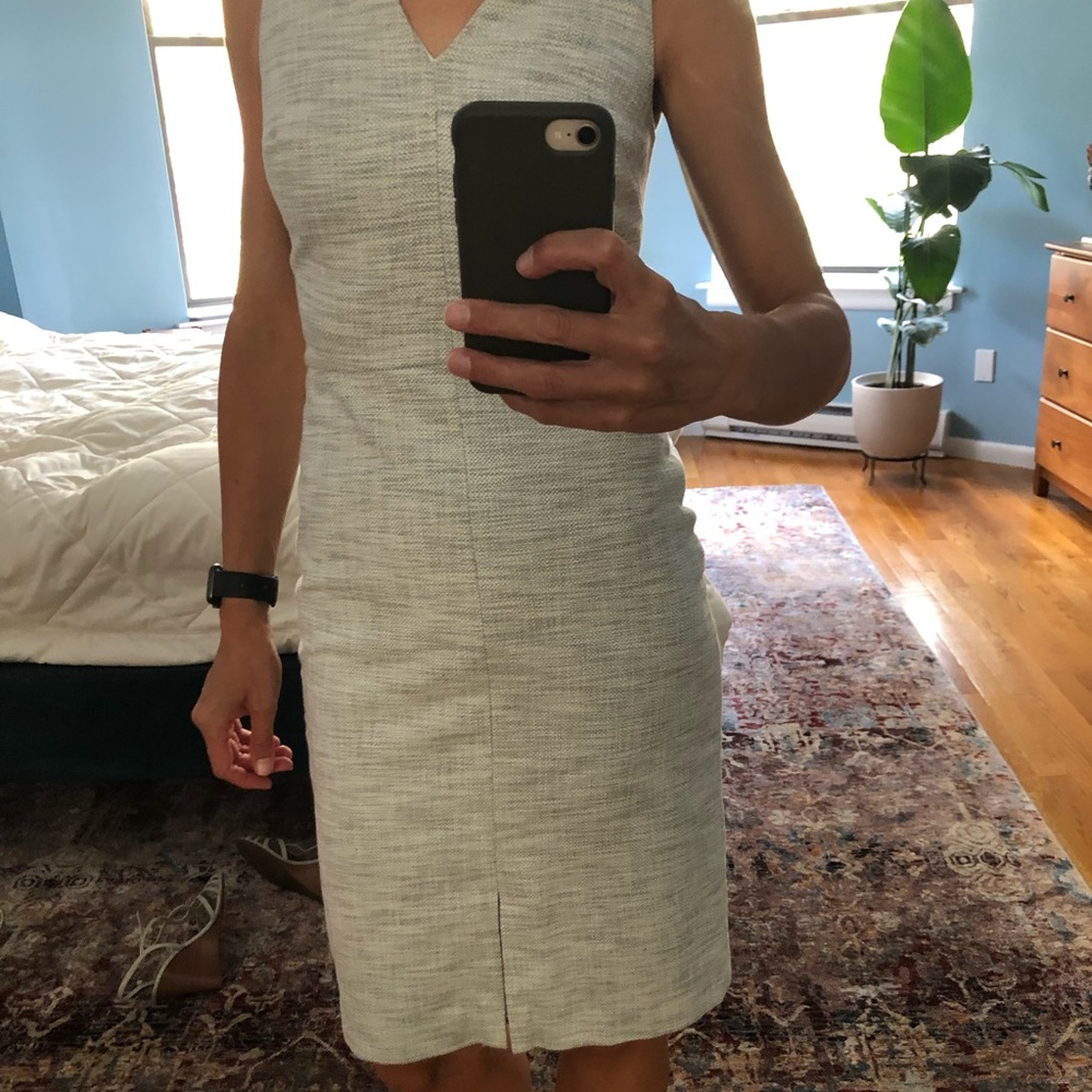Banana republic tweed work dress, exposed zipper